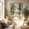 04 - Athens Georgia Arch Watercolor Wall Art in Boho Living Room.jpg