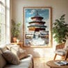 04 - Beijing Forbidden City Watercolor Wall Art in Boho Living Room.jpg