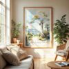04 - Isalo National Park Watercolor Wall Art in Boho Living Room.jpg