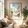 04 - Norwich England Watercolor Wall Art in Boho Living Room.jpg