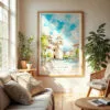 04 - San Salvador Watercolor Wall Art in Boho Living Room.jpg