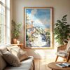 04 - Santa Barbara California Watercolor Wall Art in Boho Living Room.jpg