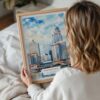 05 - Woman Holding Framed Louisville Kentucky Watercolor Wall Art - Portrait.jpg