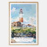 00 - Montauk lighthouse Watercolor Art Print - Main - Wood Frame.jpg