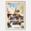 00 - Chiang Mai Doi Suthep Watercolor Art Print - Main - Wood Frame.jpg