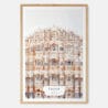 00 - Jaipur Palace of the winds Watercolor Art Print - Main - Wood Frame.jpg