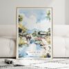 01 - Framed Chiang Mai Elephant Watercolor Wall Art leaning against couch - Portrait.jpg