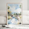 01 - Framed Chiang Mai Elephant Watercolor Wall Art leaning against couch - Portrait.jpg