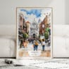 01 - Framed Dublin Ireland Watercolor Wall Art leaning against couch - Portrait.jpg