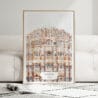 01 - Framed Jaipur Palace of the winds Watercolor Wall Art leaning against couch - Portrait.jpg