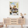 02 - Chiang Mai Doi Suthep Watercolor Art Print Hanging above Shelf.jpg