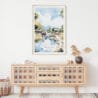 02 - Chiang Mai Elephant Watercolor Art Print Hanging above Shelf.jpg