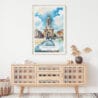 02 - Dublin Trinity College Watercolor Art Print Hanging above Shelf.jpg