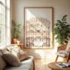 04 - Jaipur Palace of the winds Watercolor Wall Art in Boho Living Room.jpg