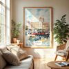 04 - Mumbai Taj Mahal Palace Watercolor Wall Art in Boho Living Room.jpg