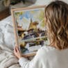 05 - Woman Holding Framed Chiang Mai Doi Suthep Watercolor Wall Art - Portrait.jpg