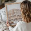 05 - Woman Holding Framed Jaipur Palace of the winds Watercolor Wall Art - Portrait.jpg