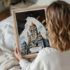 05 - Woman Holding Framed Mumbai BMC Building Watercolor Wall Art - Portrait.jpg