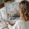 05 - Woman Holding Framed Mumbai Taj Mahal Palace Watercolor Wall Art - Portrait.jpg