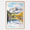 00 - Maroon Bells Aspen Colorado Watercolor Art Print - Main - Wood Frame.jpg