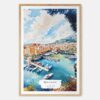 00 - Monaco France Watercolor Art Print - Main - Wood Frame.jpg