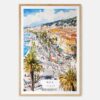 00 - Nice French Riviera Watercolor Art Print - Main - Wood Frame.jpg