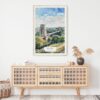 02 - Clifton Bridge Bristol Watercolor Art Print Hanging above Shelf.jpg