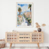 02 - Nice France Watercolor Art Print Hanging above Shelf.jpg