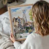 05 - Woman Holding Framed Bruges Belgium Watercolor Wall Art - Portrait.jpg