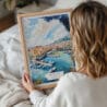 05 - Woman Holding Framed Monaco France Watercolor Wall Art - Portrait.jpg