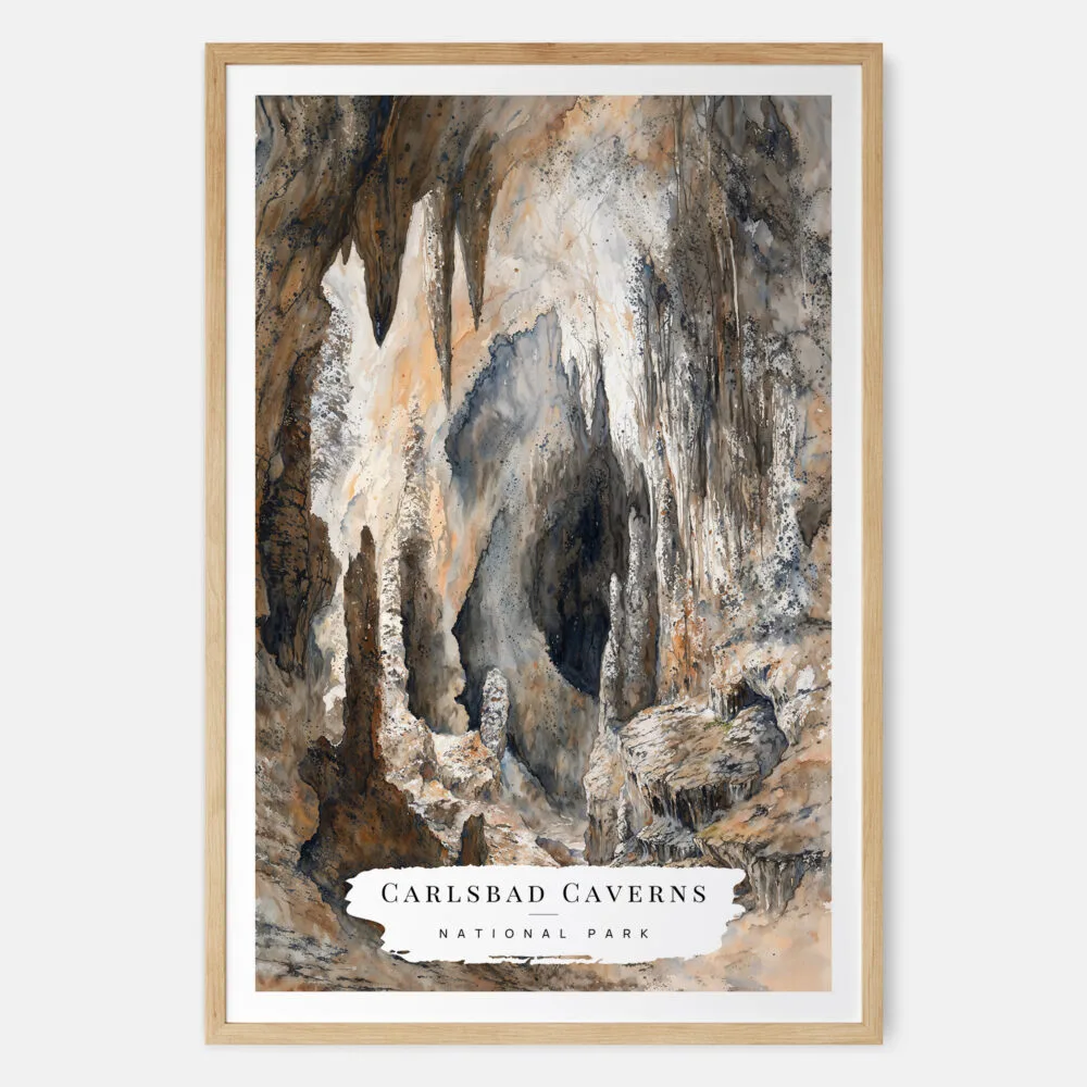 00 - Carlsbad Caverns Watercolor Art Print - Main - Wood Frame.jpg 00 - Carlsbad Caverns Watercolor Art Print - Main - Wood Frame.jpg