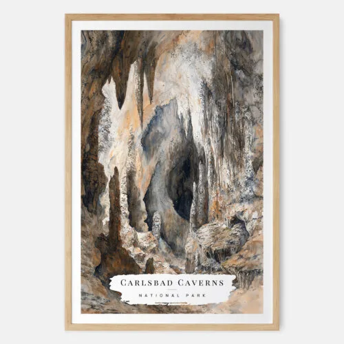 00 - Carlsbad Caverns Watercolor Art Print - Main - Wood Frame.jpg