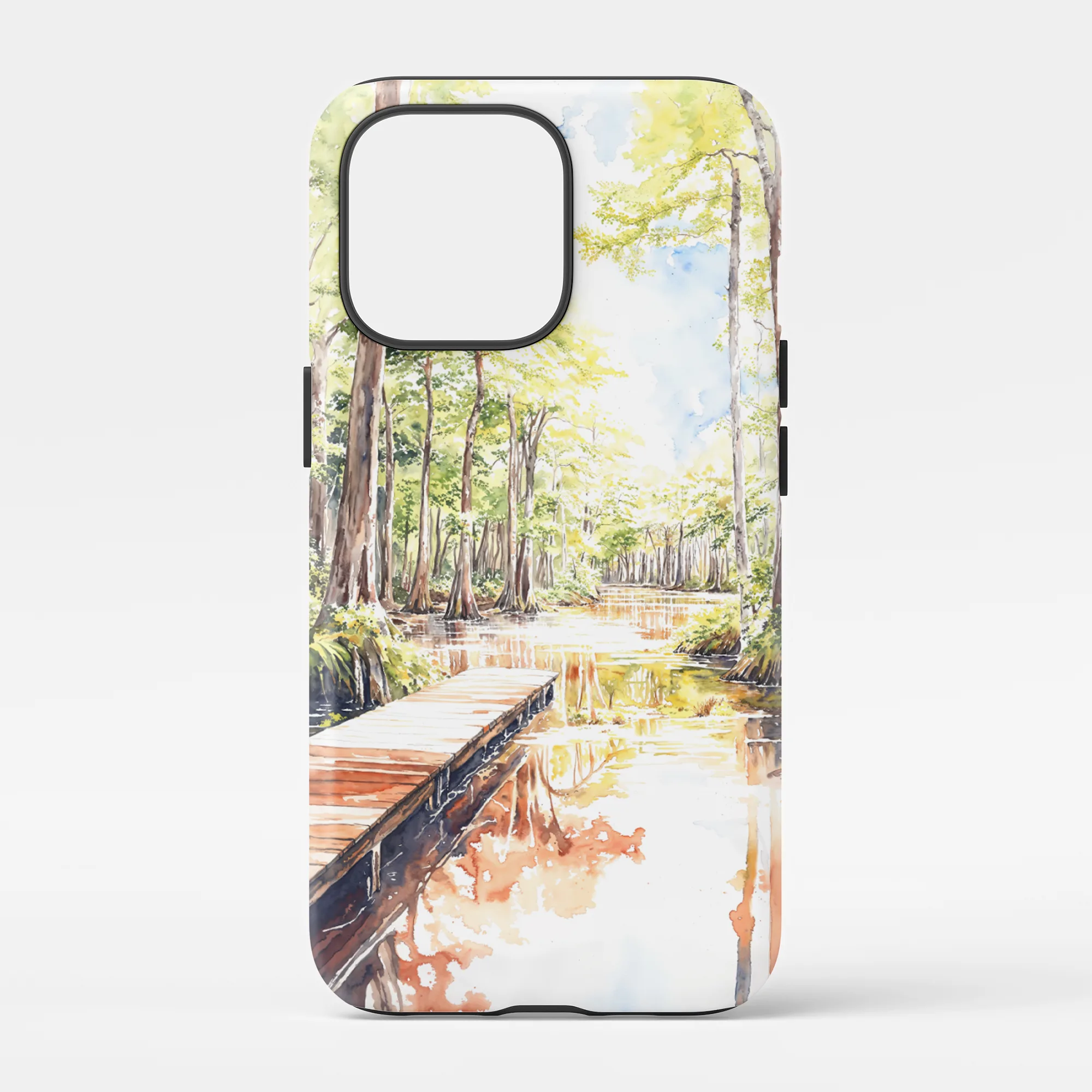 Congaree National Park Phone Case with Watercolor Forest Scene – Fits iPhone® and Samsung® Models