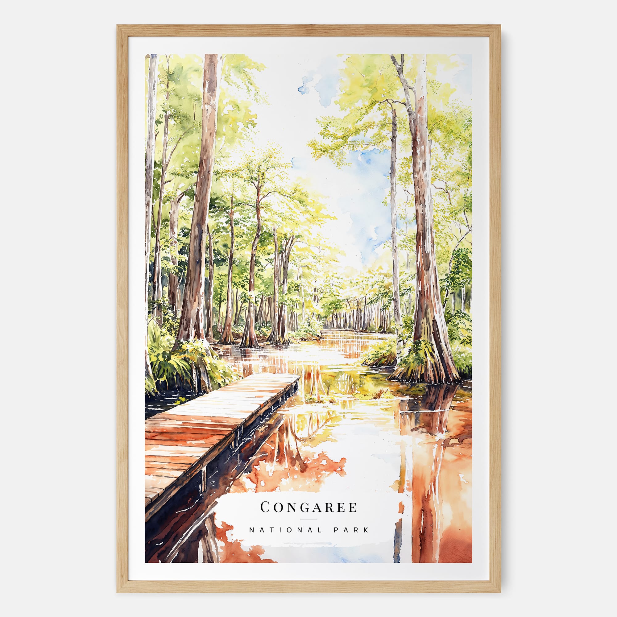 Congaree National Park Watercolor Art Print