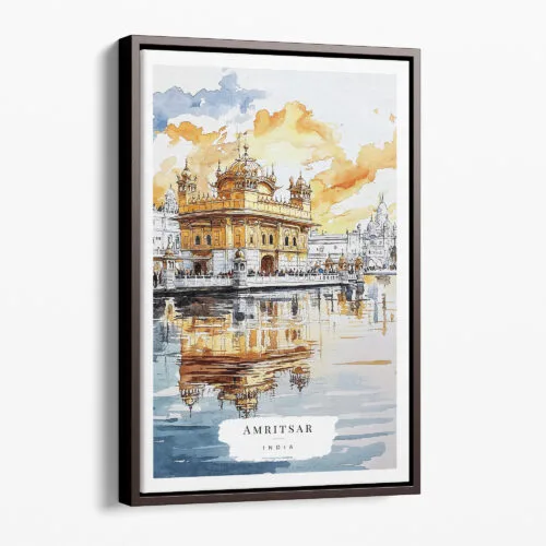 00 - Framed Amritsar India Watercolor Canvas Print - Portrait - Main.jpg