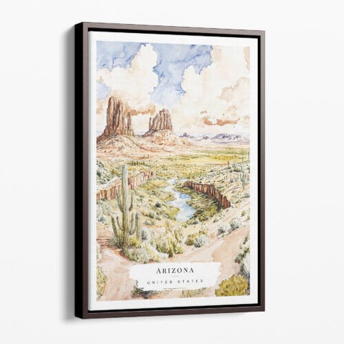 00 - Framed Arizona Watercolor Canvas Print - Portrait - Main.jpg