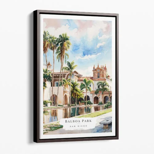 00 - Framed Balboa Park Watercolor Canvas Print - Portrait - Main.jpg