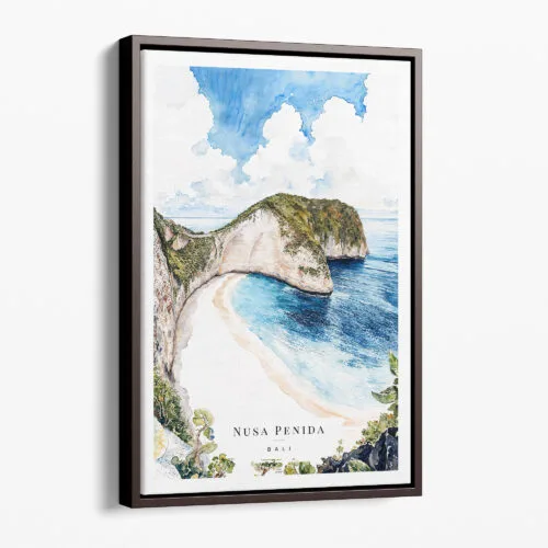 00 - Framed Bali Nusa Penida Watercolor Canvas Print - Portrait - Main.jpg