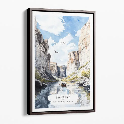 00 - Framed Big Bend National Park Watercolor Canvas Print - Portrait - Main.jpg