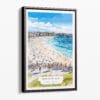 00 - Framed Bondi Beach Watercolor Canvas Print - Portrait - Main.jpg