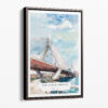 00 - Framed Boston Zakim Bridge Watercolor Canvas Print - Portrait - Main.jpg