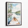 00 - Framed Boundary Waters Minnesota Watercolor Canvas Print - Portrait - Main.jpg