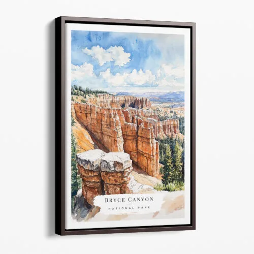 00 - Framed Bryce Canyon Watercolor Canvas Print - Portrait - Main.jpg