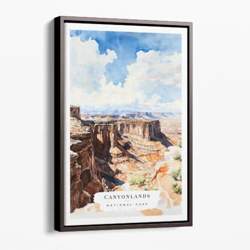 00 - Framed Canyonlands National Park Watercolor Canvas Print - Portrait - Main.jpg