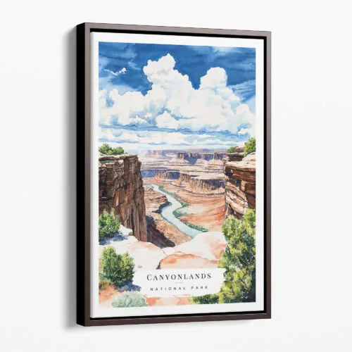 00 - Framed Canyonlands Watercolor Canvas Print - Portrait - Main.jpg