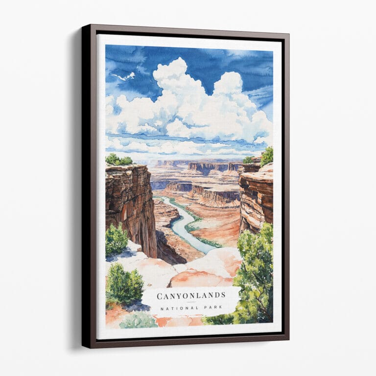 00 - Framed Canyonlands Watercolor Canvas Print - Portrait - Main.jpg