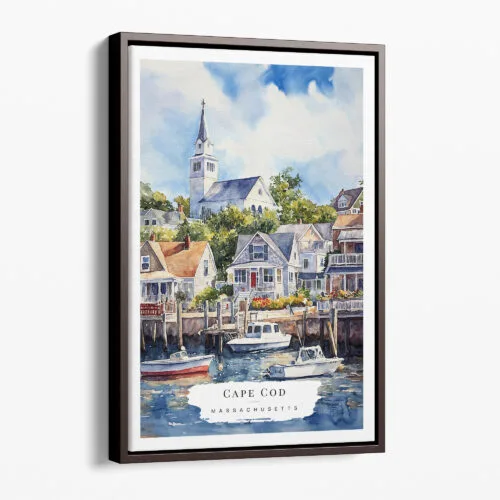 00 - Framed Cape Cod Watercolor Canvas Print - Portrait - Main.jpg