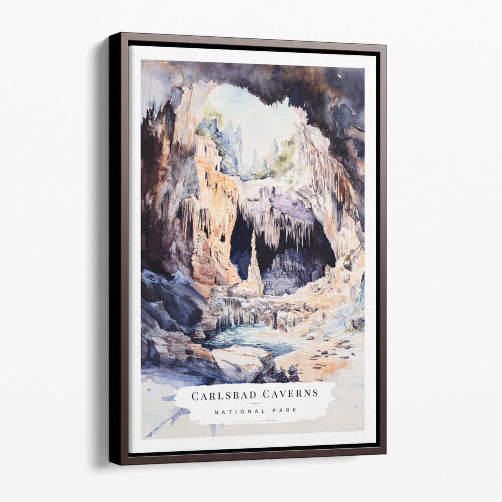 00 - Framed Carlsbad Caverns National Park Watercolor Canvas Print - Portrait - Main.jpg