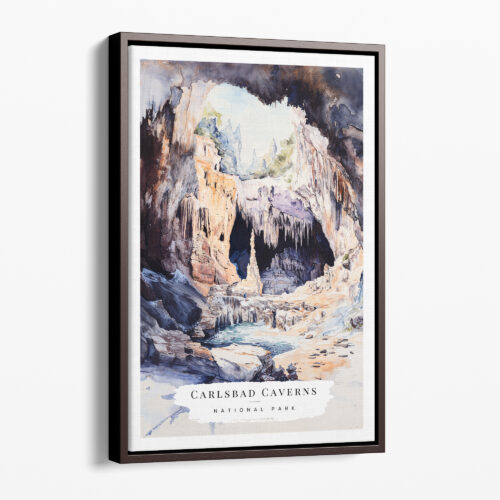 00 - Framed Carlsbad Caverns National Park Watercolor Canvas Print - Portrait - Main.jpg