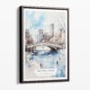 00 - Framed Central Park New York City Watercolor Canvas Print - Portrait - Main.jpg